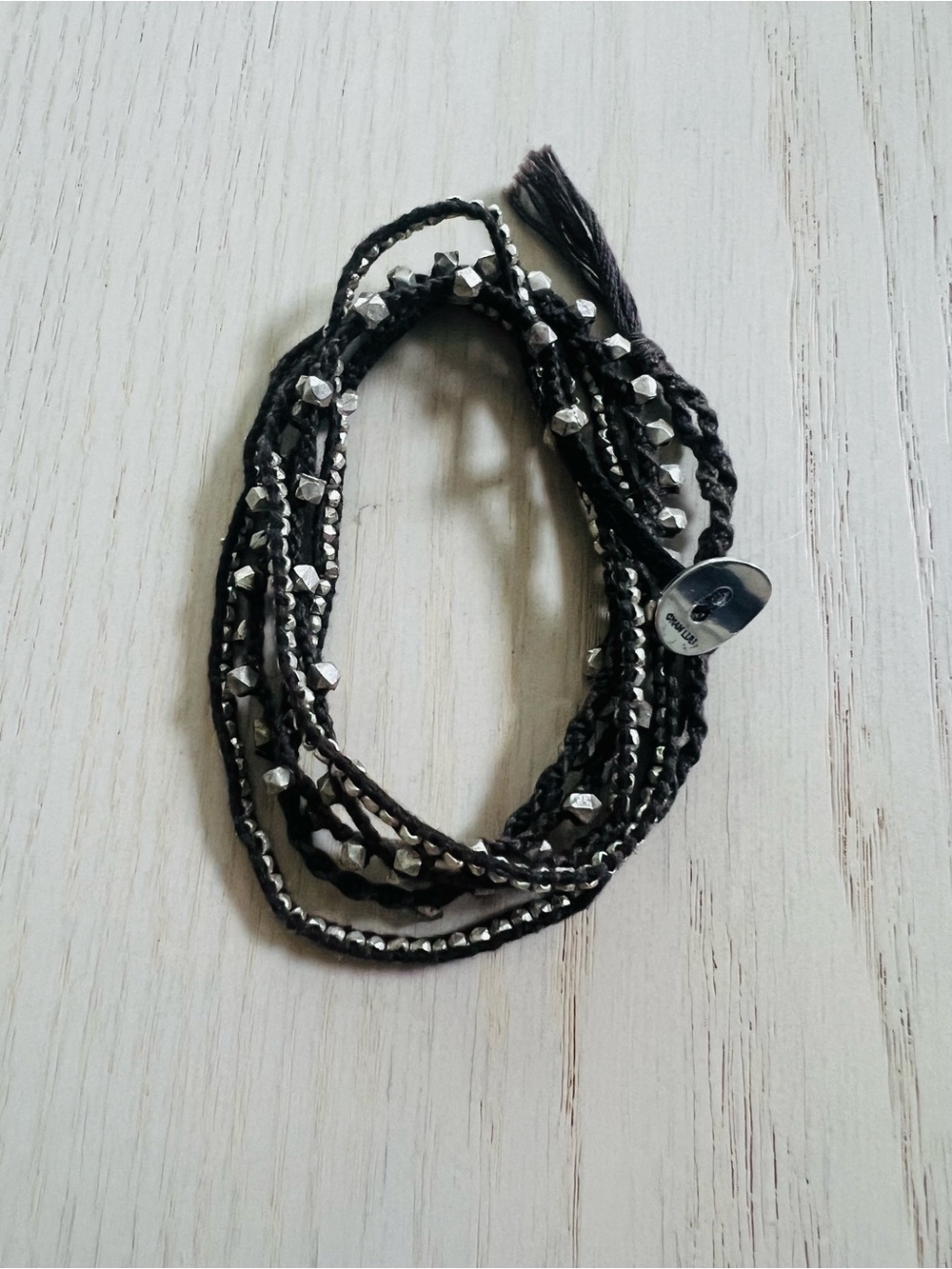 Chan Luu bracelet.  Brown leather with silver.